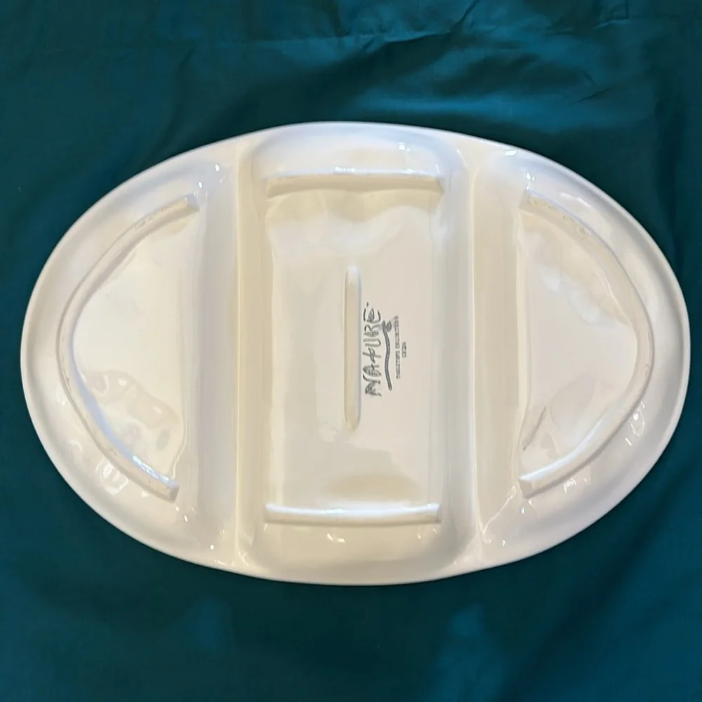 Nature cream three-segment divided serving tray